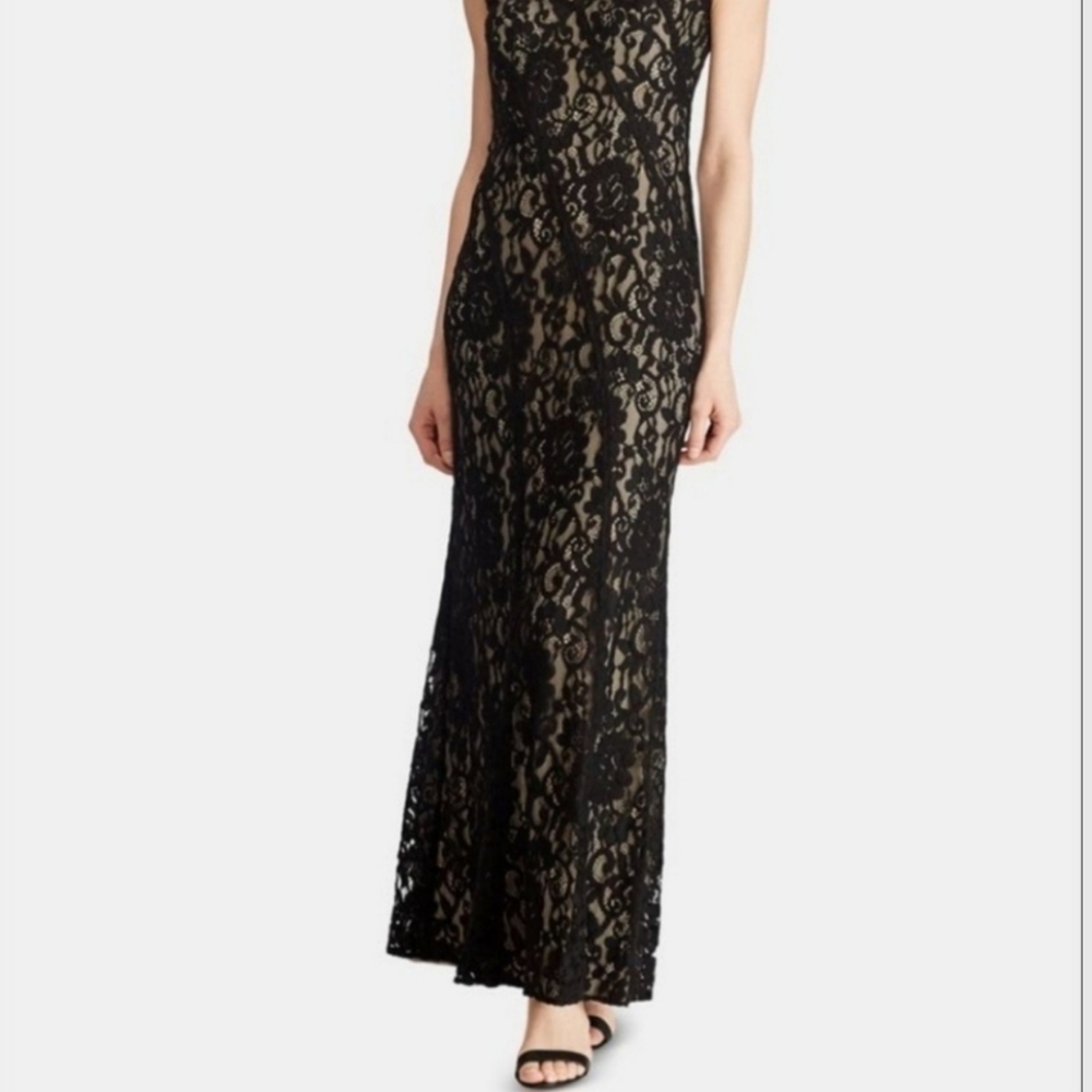 Ralph Lauren Lace Maxi double‎ V-neck Dress with Spaghetti straps 18 plus EUC
